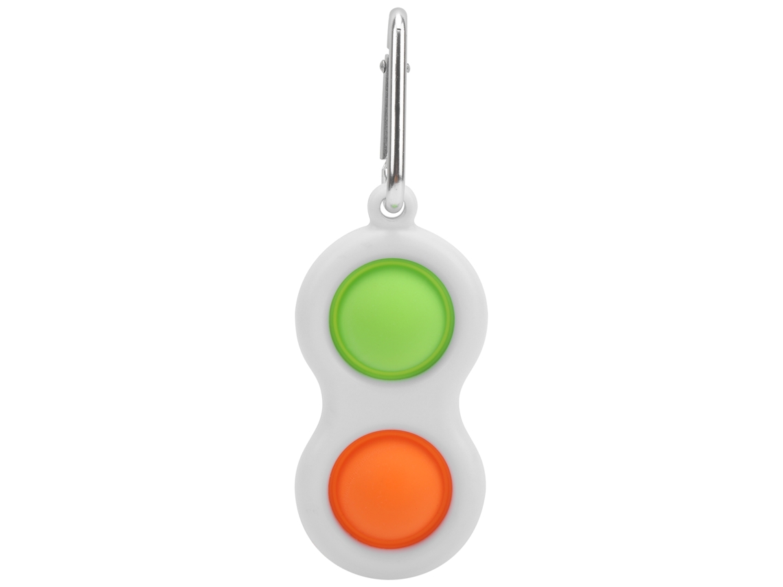 Brinquedo De Chaveiro Com Bolhas De Silicone Para Alivio De Estresse Portátil Para Estudantes (verde Laranja)