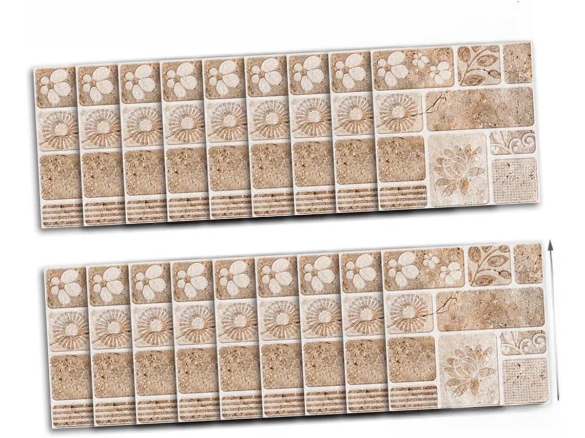 Conjunto De 18 Adesivos Imitando Azulejos, Resistentes A Óleo E Calor.