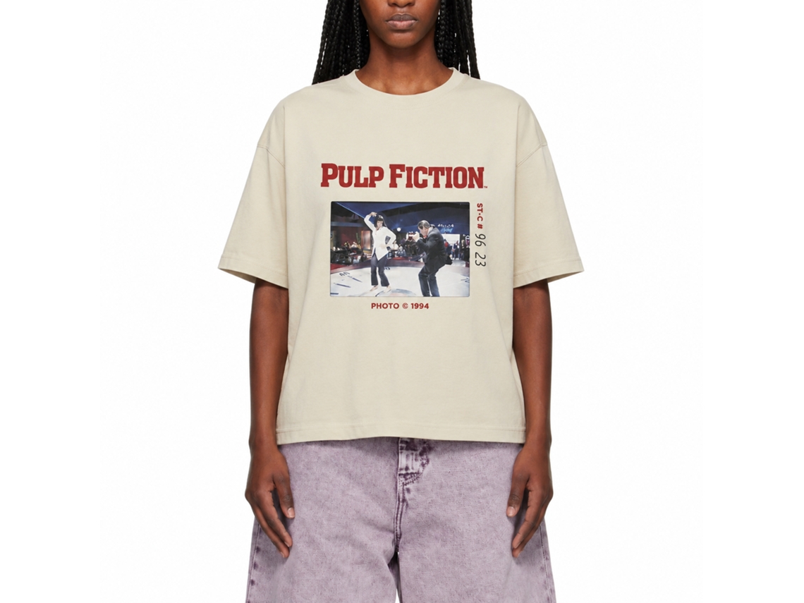 Rockinstone Pulp Fiction Men's T-shirt Dinner Dance - Wet Sand Size:s