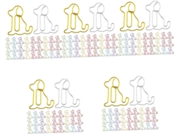 Conjunto Villcase de 5 clipes de papel decorativos em formato de cachorrinho, clipes de papel em formato de buldogue e clipes de papel.