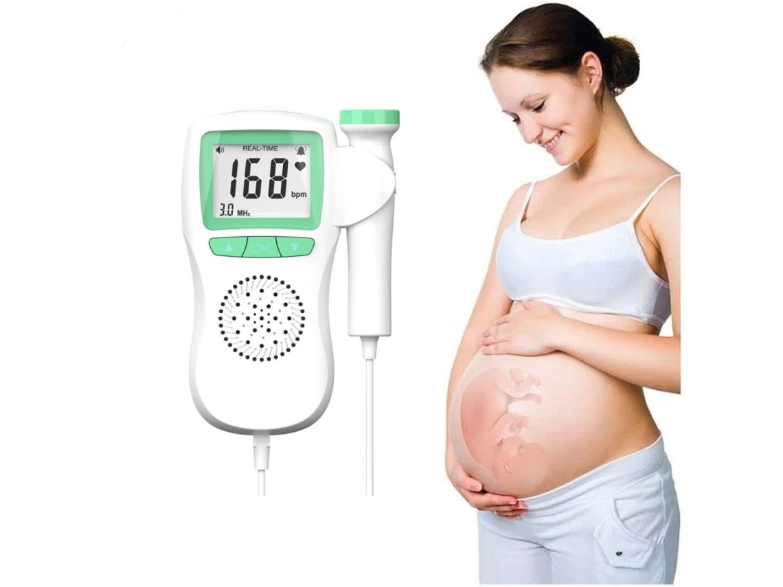 Monitor De Batimentos Cardíacos Fetal Estetoscópio Leve Monitoramento De Som Do Bebê Estetoscópio Macio Verde Yunzii