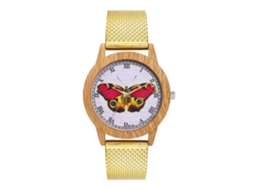 Reloj De Cuarzo Con Correa De Silicona Unisex, Dial Redondo, Moda, Pulsera (oro)