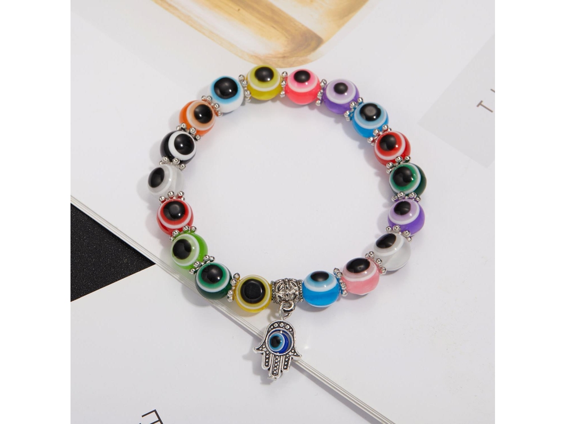 Pulseira olho grego com pingente mão de Hamsa SIURN