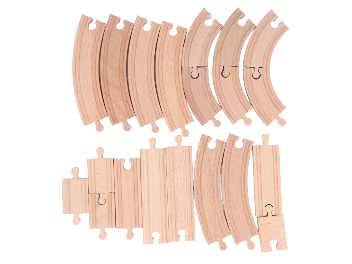 Conjunto De Trilhos De Trem De Madeira Para Crianças Montagem Diy Educativo Kit Expansão