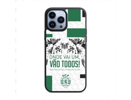 Capa Oficial SPORTING CLUBE de Portugal Onde Vai Um Vão Todos para iPhone 14 Pro Max - PhoneCases3D (3D TPU Preta Protetora)