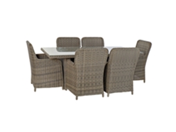 Conjunto de 7 Mesas de Jantar em Rattan ALEXANDRA HOUSE LIVING (200x100x75cm)