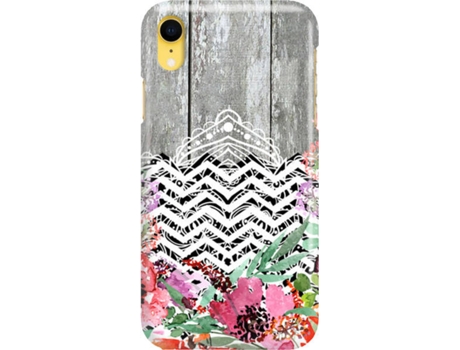 Capa iPhone Xr FUNNYCASE Wood Cinzento