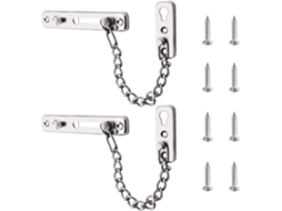 Corrente De Segurança Para Porta, Conjunto 2 Peças, Aço Inoxidável, Portas, Ideal Portas Internas Apartamentos E Madeira.