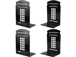 Suporte Para Bibliotecas De Metal Estilo Britânico Para Prateleiras, Antiderrapante, 7,8x5,5x3,9 Polegadas, Para Livros, Dvds, Vídeos