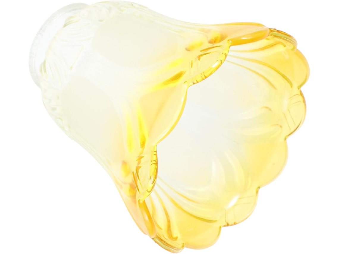 Abajur De Vidro Amarelo Leve E Resistente Para Lustre, Com Formato Simples E Delicado, Ideal Para Luminária Pendente.