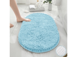 Tapetes de Banho Antiderrapantes Absorventes de Secagem Rápida para Decoração de Banheiro Água Azul Tpr Inferior Oval EVELTEK 50X80CM