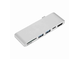 Dock LAXISCREED Type c 6 em 1 Leitor Cartão Usb3.0