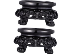 Suporte Para Esfera De Cristal Pequena Baluue, Base Decorativa Oca De Resina Preta, Pacote Com 2 Unidades Para Exibição