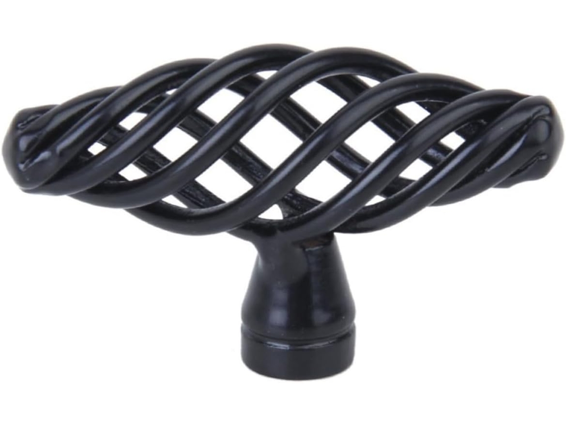 Puxador Espiral Vintage Para Armário De Cozinha, Preto, Resistente, Em Liga Metálica, Fácil De Instalar