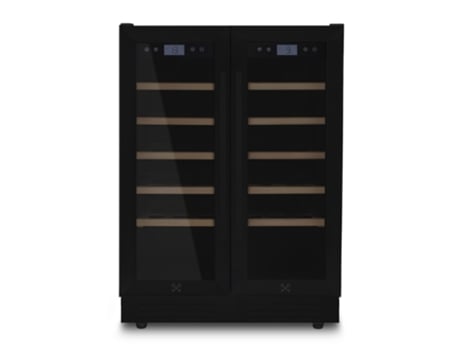 Les Petits Champs refrigerador de vinhos embutido para 42 garrafas CAVCEDB42 com zona dupla (5-20°C, 10 prateleiras de madeira)