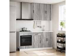 Vidaxl Unidade De Cozinha Lucca 5 Pcs Sonoma Cinzento