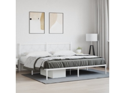 Vidaxl Estrutura De Cama Com Cabeceira 193x203 Cm Metal Branco