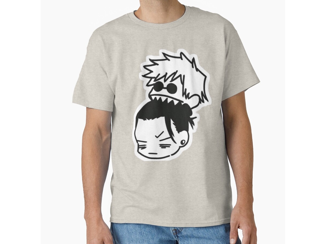 Tamanho: Camiseta Rockinstone com estampa de fã de arma amaldiçoada sem energia, mestre e poderoso feiticeiro.