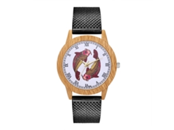 Reloj De Cuarzo Con Correa De Silicona Dial Peces Unisex Casual Zhoulianfa Negro