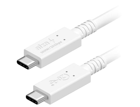 Núcleo USB C para USB C USB4 100w 0,5m Branco Alzapower