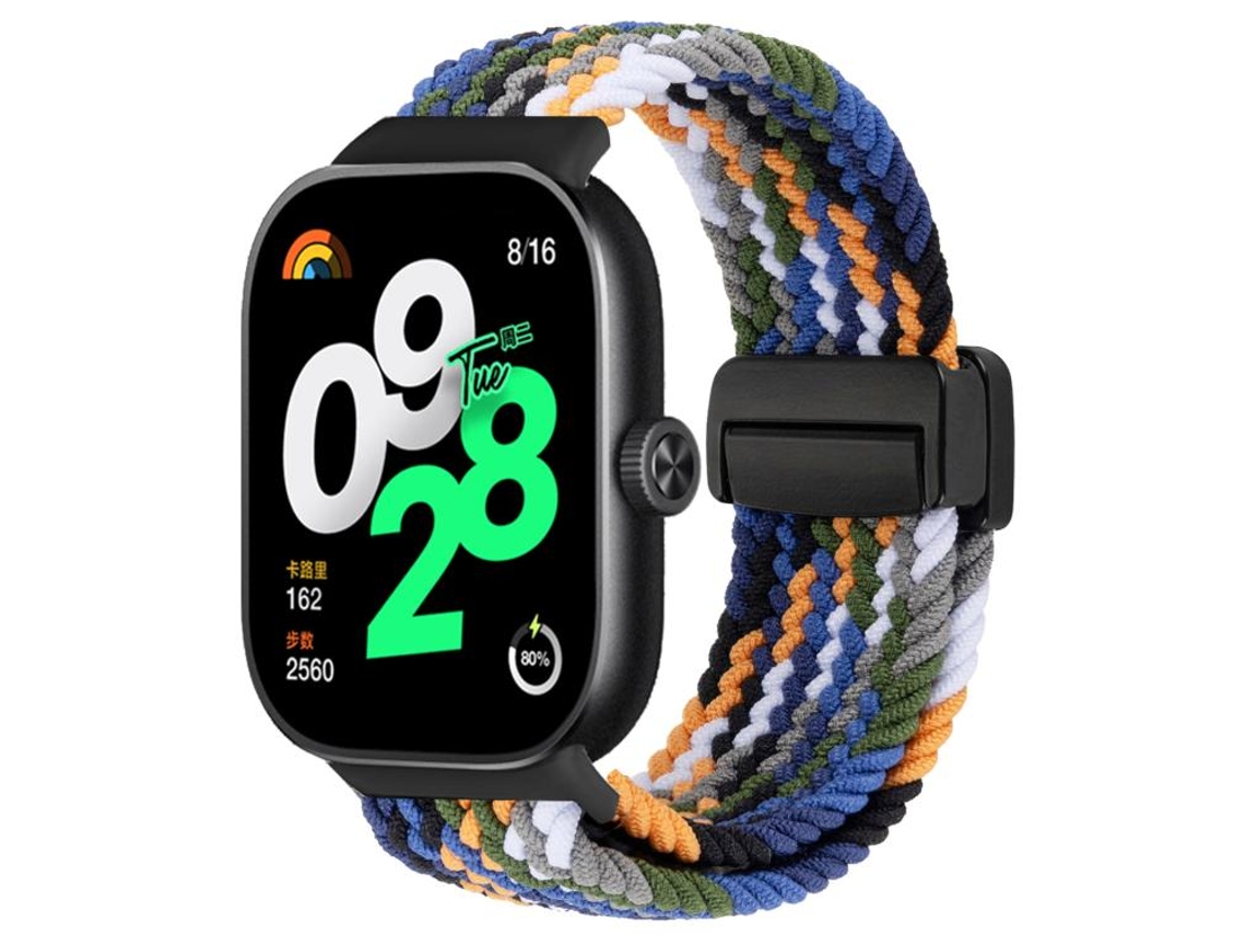 Bracelete para Redmi Watch 6 / 5 / 4 XIAOMOYU em nylon trançado com fecho magnético cor jeans