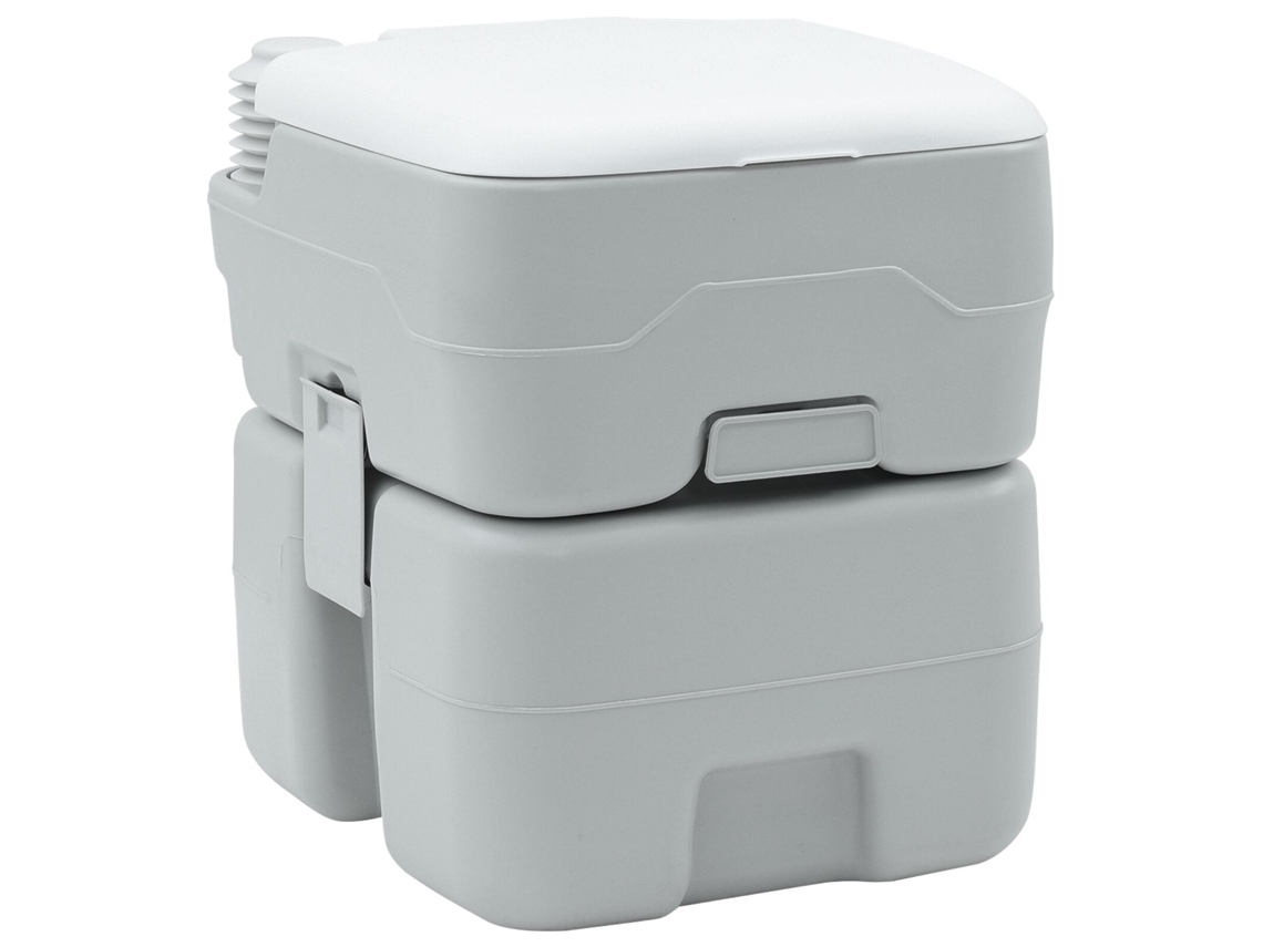 Conjunto 1 Vaso Sanitário De Camping Vidaxl Cinzento Polietileno (41,5 X 36,5 X 42 Cm)