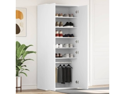 Vidaxl Armário De Sapatos 80 X 39 X 178 Cm Derivados De Madeira Branco