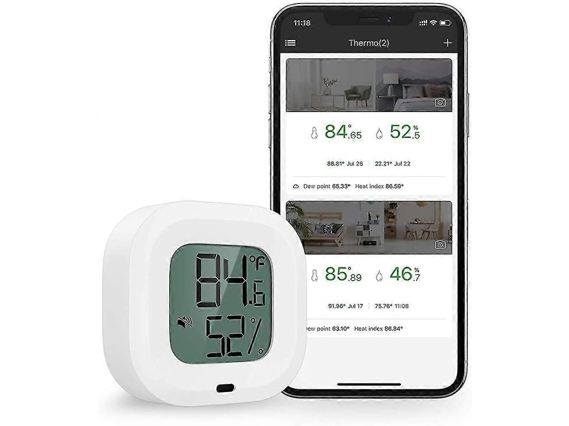 Termômetro e Higrômetro Bluetooth, Termômetro Interno, Umidade Precisa Sem Fio GOKOCO