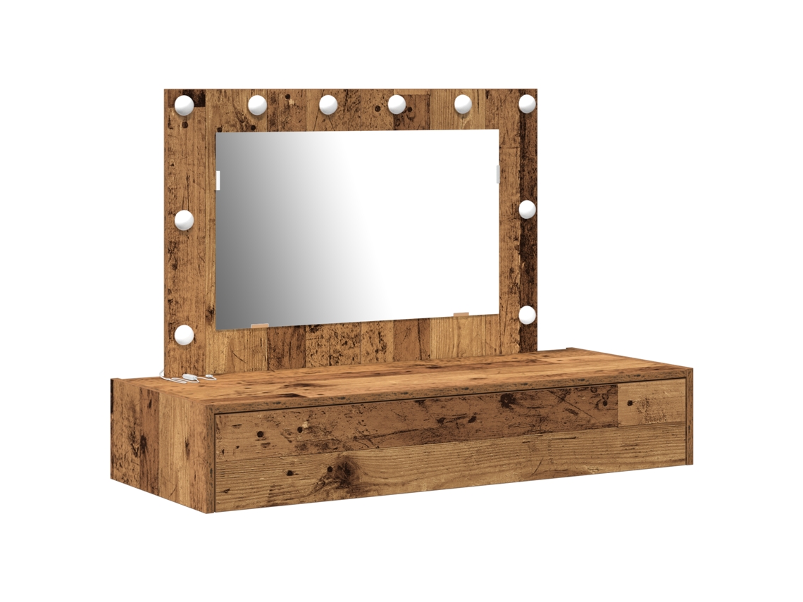 Conjunto 1 Mesa De Maquiagem Moderna Vidaxl Castanho Derivados De Madeira (100 X 40 X 70 Cm)
