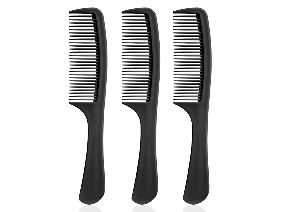 Pente de Cabeleireiro Doméstico Pente de Alisamento Cabelo Encaracolado Feminino Pente de Plástico Pacote com 3