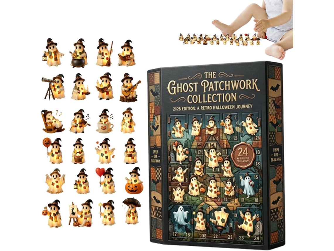 Calendário De Halloween 2026: 24 Dias De Adoráveis Figuras De Fantasmas |