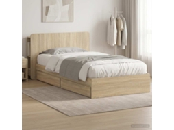 Vidaxl Estrutura De Cama Com Armazenamento Carvalho Sonoma 90 X 200 Cm