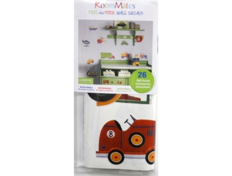 Conjunto De 26 Autocolantes Veículo De Transporte Reposicionáveis 4 Folhas De 10,1cm X 44,1cm