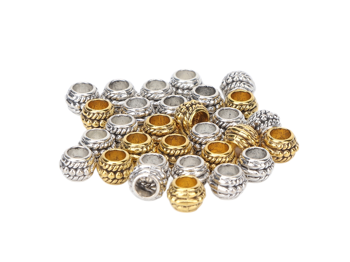 30 Piezas De Tubos De Perlas Para Trenzar Barba Y Rastas, Accesorios Decorativos De Pelo Para Joyería Diy