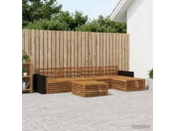 Vidaxl Conjunto De Sofás Para Exterior 6 Unid. Natural