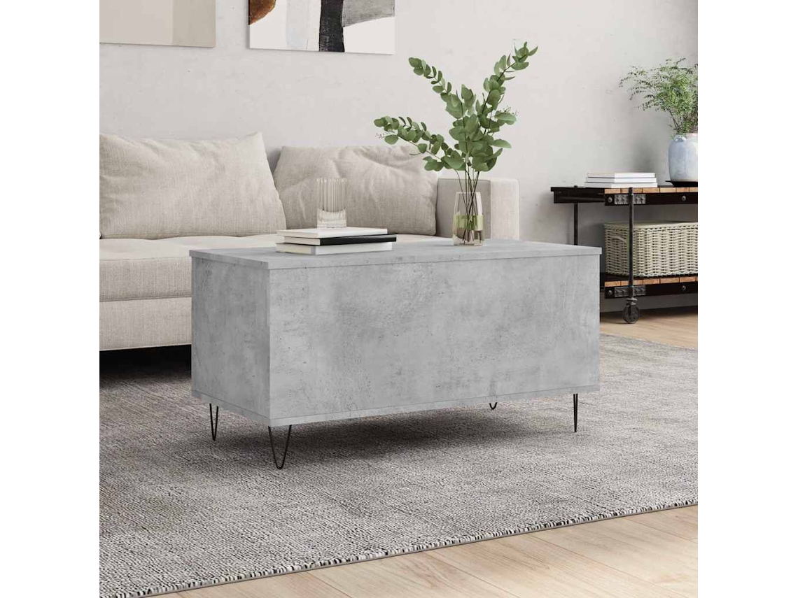 Vidaxl Mesa De Centro 90x44,5x45 Derivados De Madeira Cinzento Cimento