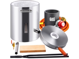 Conjunto De Forja A Propano 6 Kg Com Cadinho, Estrutura Inox E Pinça Reforçada Tekmaquinas