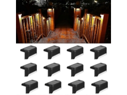 Rebe luces de Terraza Solar Exteriores Impermeables Led para Escaleras, Cerca, Barandilla, Jardín Y Patio Concha Negra