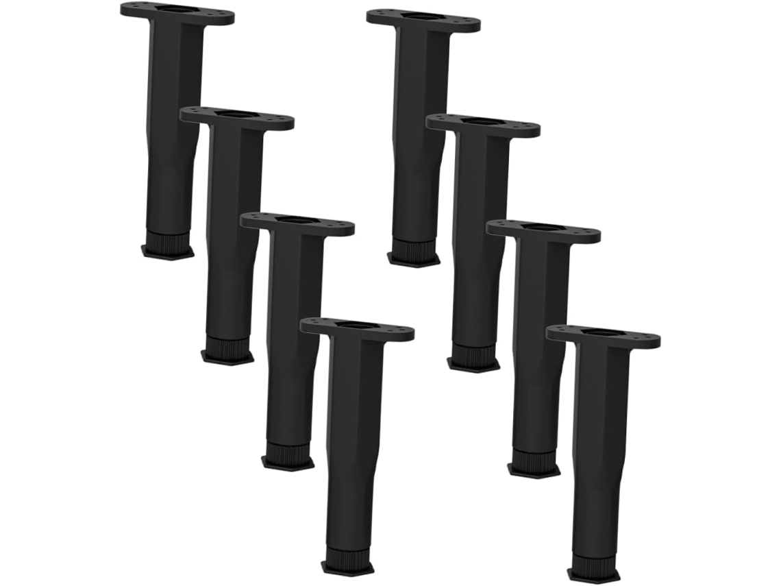 Tehaux Conjunto De 8 Pés Telescópicos Ajustáveis Para Móveis, Suporte De Plástico Para Cama, Sofá, Cômoda, Mesa E