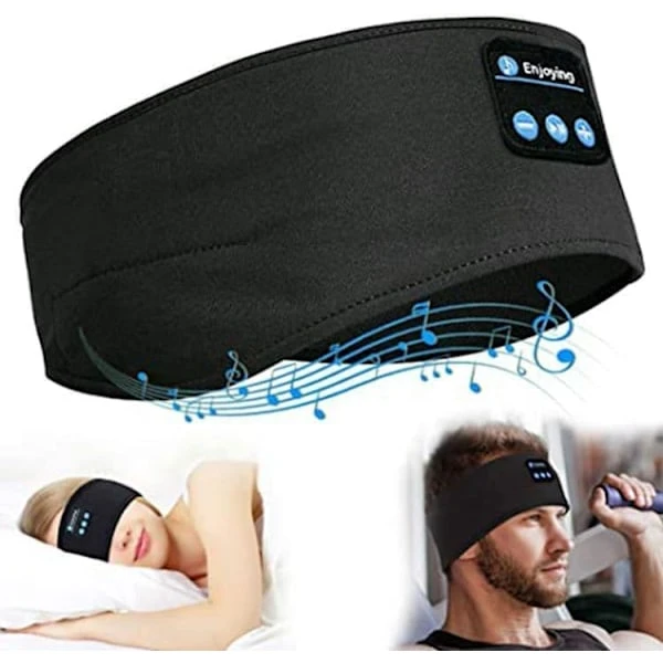 Fones de Ouvido Bluetooth para Dormir e Máscara para os Olhos, Faixa de Cabeça Sem Fio para um Sono Confortável AQUAFORGE (preta)