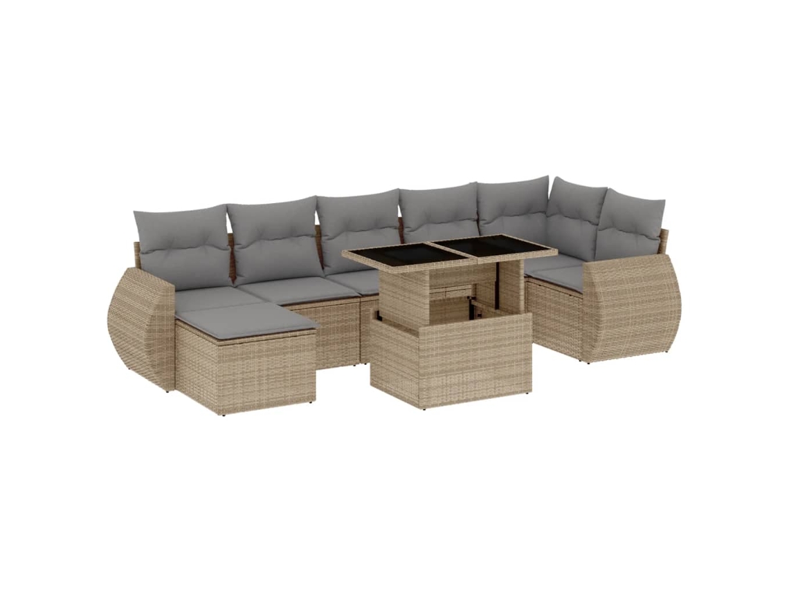 Garden Sofa Set, Garden Sofa Sets Vidaxl Bege Rattan / Vime (n/a)