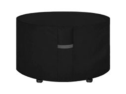 Rebe cubierta para Mesa Redonda de Jardín Con Ventanas de Aire, 128x71cm, Material Impermeable Y Resistente, Negro