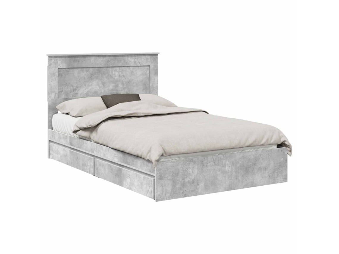 Cama com Armazenamento Cinzento 135x190 cm Madeira Processada MAISON EXCLUSIVE