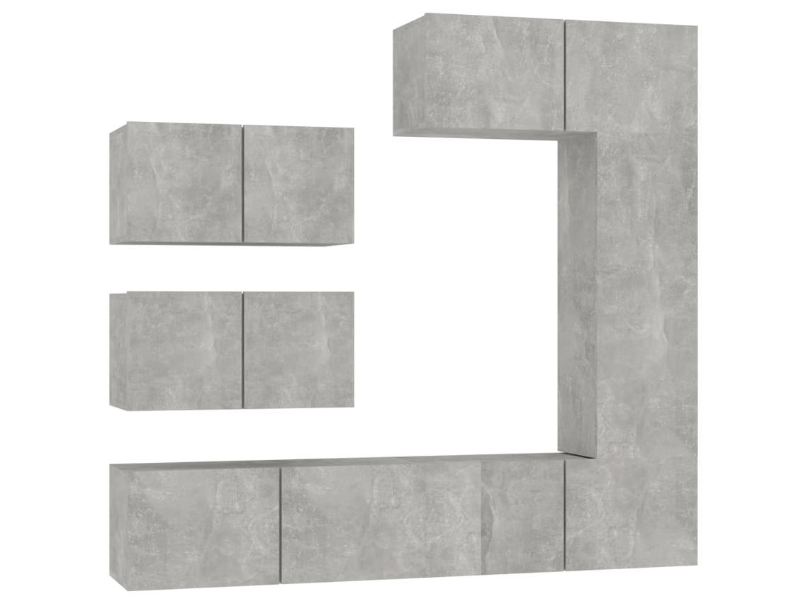 Tv Cabinet Set, Tv Cabinet Sets Vidaxl Cinzeto Madeira Processada (n/a)