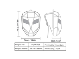Mochila De Capacete Com Tela Programável Led, Controle Via App Bluetooth, Casca Dura Para Moto E Viagens