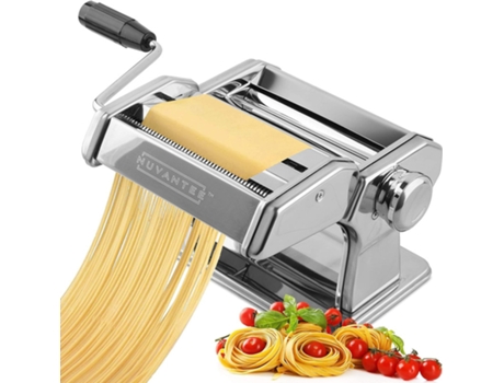 Máquina De Fazer Massa Nuvantee Rolos Ajustáveis Com Manivela Acessórios Prensa Manual, Rolo De Massa, Maker De Noodles Prata