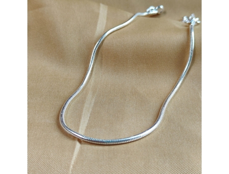 Pulseira de Tornozelo THE COLOURFUL AURA 925 Silver Plain Minimalistic Slim Snake Chain Indian Payal Thin