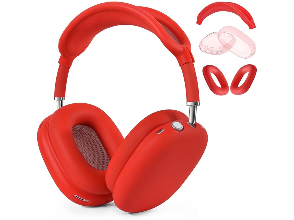 Capa de Silicone para Airpods Max, Tpu Macio À Prova de Choque e Arranhões, Conjunto de 3 Peças. Vermelho CZHHMART