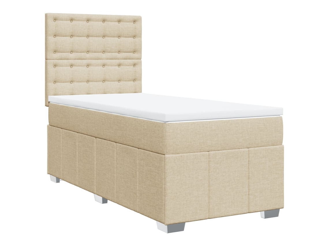 Box Spring Bed, Box Spring Beds Vidaxl Creme Tecido (100 X 200 Cm)