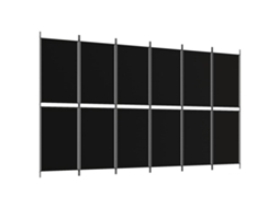 VIDAXL Divisória/Biombo Com 6 Painéis 300x180 cm Tecido Preto
